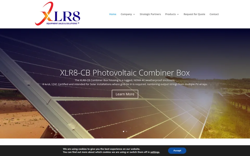 ACCELERATE Equipment Sales & Solutions homepage screenshot